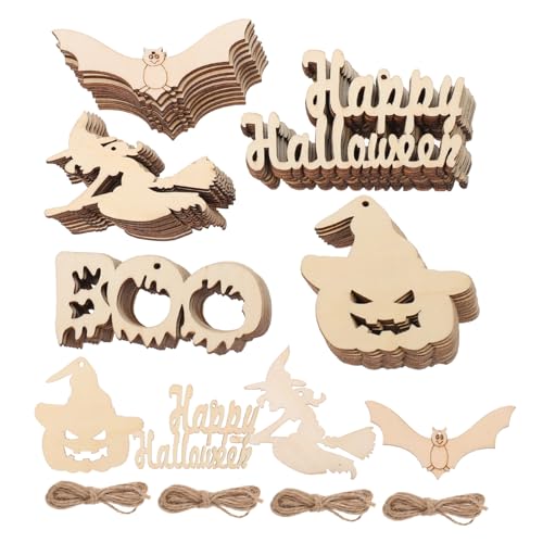 LIFKOME 50 Stück Teiliges Halloween Holzanhänger mit Aufhänger Unbemalte DIY Holzdeko für Halloween Party Vielseitige Hängedekoration für Innen und Außen Gruselige Figuren und Kürbis LIFKOME 50 Stück Teiliges Halloween Holzanhänger mit Aufhänger Unbemalte DIY Holzdeko für Halloween Party Vielseitige Hängedekoration für Innen und Außen Gruselige Figuren und Kürbis von LIFKOME