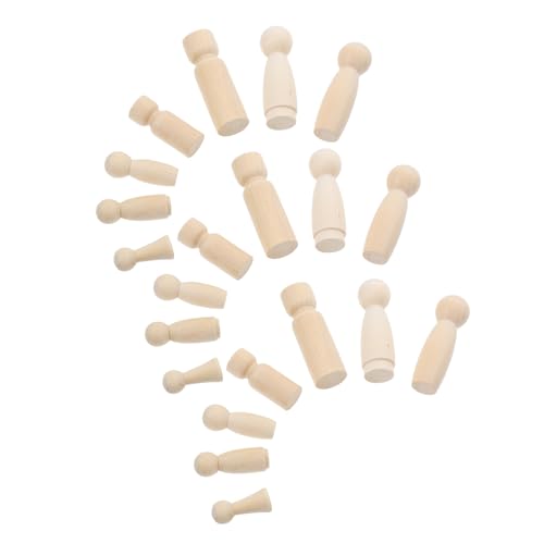 LIFKOME 50 Stück Teiliges Holzfiguren Bastelset zum Bemalen Glatte Oberfläche Kindgerechte DIY Holzpuppen für Kreative Familienprojekte Vielseitige Dekoration für Schreibtisch und von LIFKOME