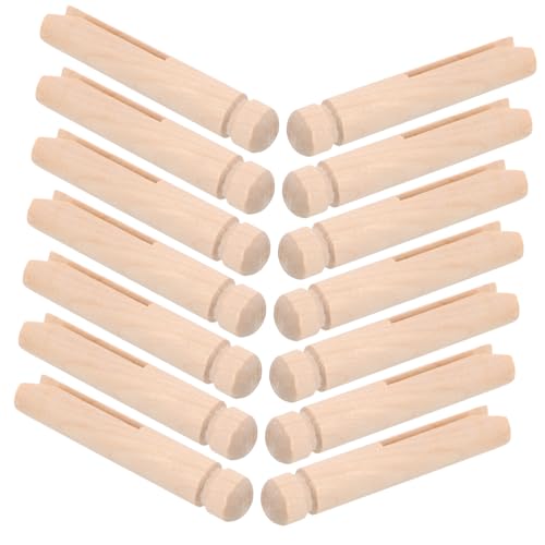 LIFKOME 50 Stück Traditionelle Wäscheklammern: Runde Alte Traditionelle Wäscheklammern Aus Holz, Verschlussklammer Aus Holz, Geeignet Für Handwerk Und Wäsche, Beige, 75 Mm von LIFKOME