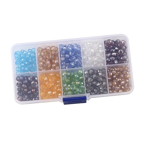 LIFKOME 500 Stück Briolette Glasperlen Facettierte Kristallperlen Farben mit Organizerbox für Schmuckherstellung DIY Armbänder Halsketten Ohrringe Bastelperlen Set von LIFKOME