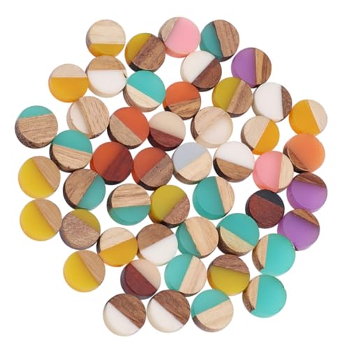 LIFKOME 50Stücke Harz Holzblanks Runde Geometrische Cabochons Für DIY Schmuckherstellung Vintage Schmuckversorgungen Für Halsketten Und Armbänder Mischung Farben LIFKOME 50Stücke Harz Holzblanks Runde Geometrische Cabochons Für DIY Schmuckherstellung Vintage Schmuckversorgungen Für Halsketten Und Armbänder Mischung Farben von LIFKOME