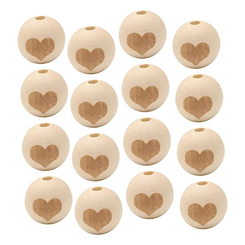 LIFKOME 50Stücke Holzperlen DIY Zubehör Handgemachte Lose Perlen für Bastelprojekte für Schmuck Kinderhandwerk und Mehr Hochwertigem Schima Superba Gefertigt von LIFKOME