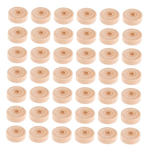 LIFKOME 50Stücke Holzräder Handgefertigtes Spielzeugzubehör für Bastelbedarf Premium Holz für Kreative Projekte und Geeignet für Heim und Außeneinsatz von LIFKOME