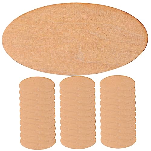 LIFKOME 50Stücke Ovale Unvollendete Holzscheiben Holz DIY Dekoration Bastelholz Für Projekte Für Gravieren Und Basteln Hochwertige Holzdeko von LIFKOME