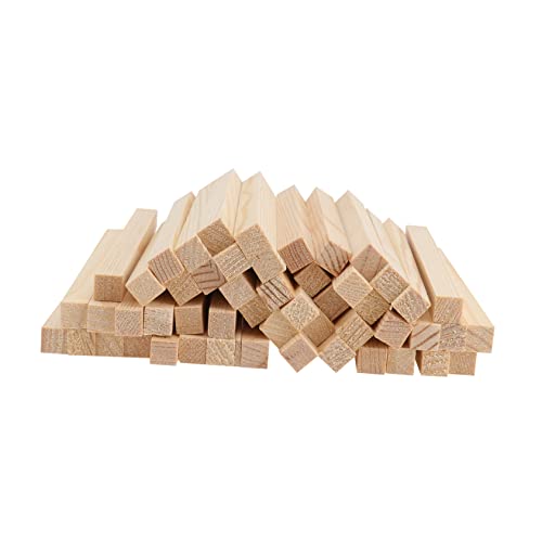 LIFKOME 50Stücke Quadratische Holzstangen Kiefernholz DIY Bastelzubehör Für Handwerksprojekte Holzhandwerksmaterialien Für Modellbau Und Bastelideen von LIFKOME