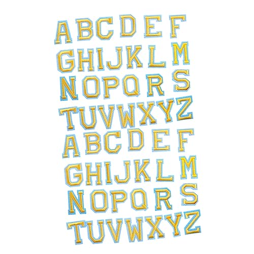 LIFKOME 52 Stück Aufbügelbare Buchstaben Patches Bestickte Alphabet Aufnäher für DIY Kleidung Taschen Hüte Jeans Reparatur und Dekorationsmöglichkeit von LIFKOME