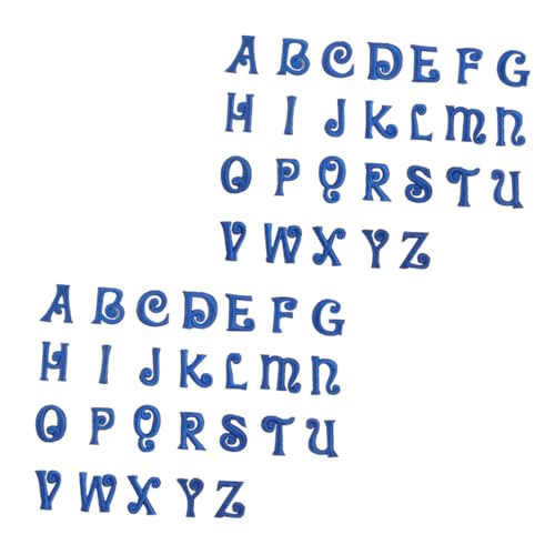 LIFKOME 52 Stück Teiliges Buchstaben stickerei patch Blaue Aufnäher mit Heißklebender Rückseite zum Aufbügeln und Nähen Kleidung Schuhe Rucksäcke DIY Dekoration und Reparatur von LIFKOME