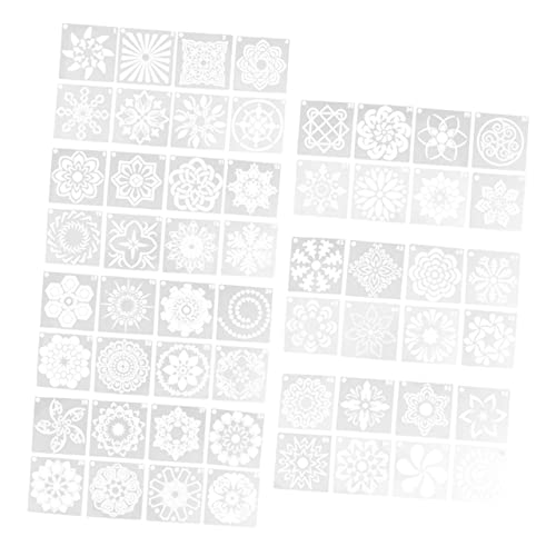 LIFKOME 56 Stück Teiliges Mandala Schablonenset Weiß Vielseitige DIY Schablonen mit Kreativen Hohlmustern Langlebige Malvorlagen für Wandgestaltung Kunsthandwerk und Dekoration von LIFKOME