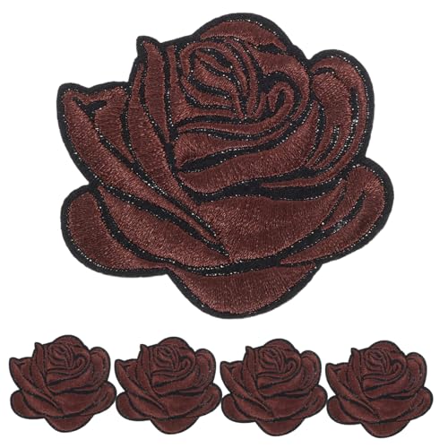 LIFKOME 5Stücke Aufnäher Mit Rosen Stickerei Zum Aufbügeln Vintage Blumenflicken Für DIY Projekte Rucksäcke Hüte Jacken Und Jeans Stoffflicken Zur Kleidungsreparatur von LIFKOME