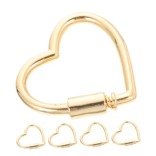 LIFKOME 5Stücke Herz Schmuckverschluss Goldfarbener Verschluss mit Schloss für und Armbänder DIY Zubehör für Schmuckgestaltung für von LIFKOME