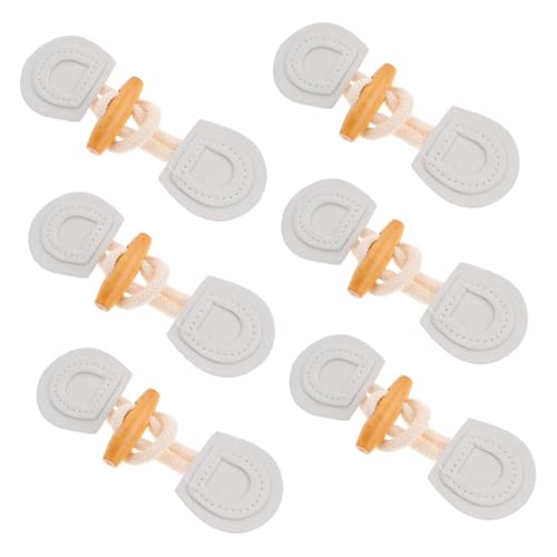 LIFKOME 6 Paare Toggle Knöpfe Leder für Mäntel und Langlebige Jackenverschluss Buttons Geeignet für Trenchcoats Kleider und Schals Weißen von LIFKOME