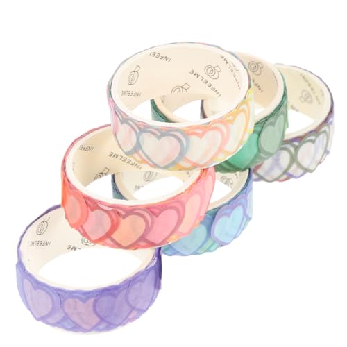 LIFKOME 6 Rollen Herz Washi Sticker Bunte Scrapbooking Aufkleber DIY Herzform Dekoration für Notizbücher Tagebücher Fotoalben und Kreative Bastelprojekte LIFKOME 6 Rollen Herz Washi Sticker Bunte Scrapbooking Aufkleber DIY Herzform Dekoration für Notizbücher Tagebücher Fotoalben und Kreative Bastelprojekte von LIFKOME