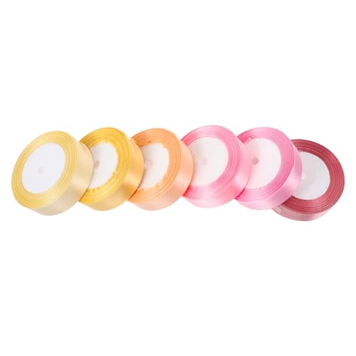 LIFKOME 6 Rollen Satinband Geschenkband Breit in Farben Hellrosa Rosé Champagner Hellgold Mittelrosa für Geschenkverpackung DIY Basteln Dekoration LIFKOME 6 Rollen Satinband Geschenkband Breit in Farben Hellrosa Rosé Champagner Hellgold Mittelrosa für Geschenkverpackung DIY Basteln Dekoration von LIFKOME