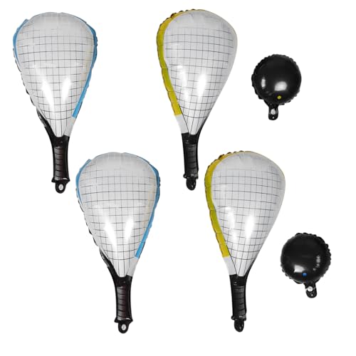 LIFKOME 6 Stück Aufblasbare Tennis Schläger Ballons für Sport Motto Geburtstagsfeiern Vielseitige Partydeko für Frauen und Männer Langlebige Folienballons von LIFKOME