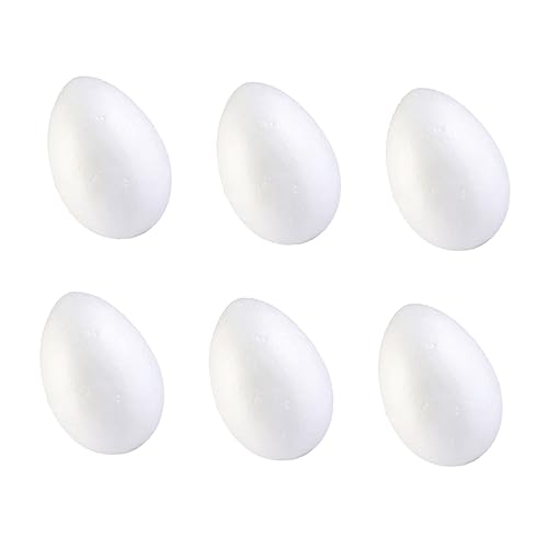 LIFKOME 6 Stück DIY Ostereier Styropor Malen Dekorieren für Bastelmaterial für Ostern Große Foam Eggs für Eltern Junge Mädchen Aktivitäten von LIFKOME