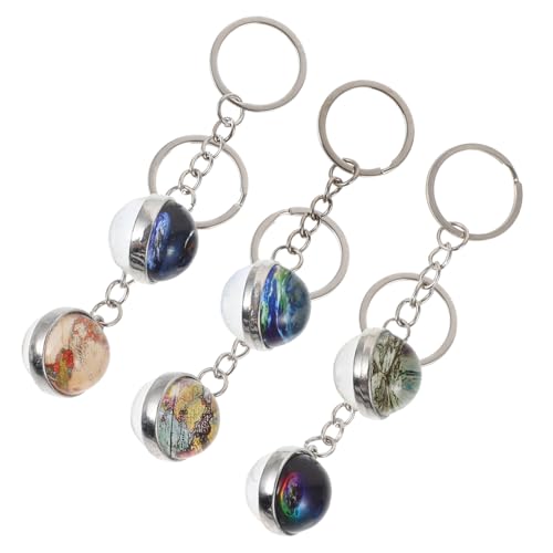 LIFKOME 6 Stück Globe Schlüsselanhänger aus Metall mit Doppelseitigem Glaskugel anhänger Multifunktional für Rucksack Tasche Dekorativ und Praktisch als und Party mitgebsel von LIFKOME