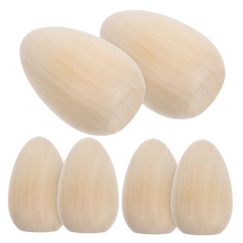 LIFKOME 6 Stück Ostern-Doodle-Eier geformt Dekorateur Party unvollendet schmücken Token holz ostereier ostereier Eier zum Bemalen Basteln aus Eierpapier unfertige Holzmagnete Khaki von LIFKOME