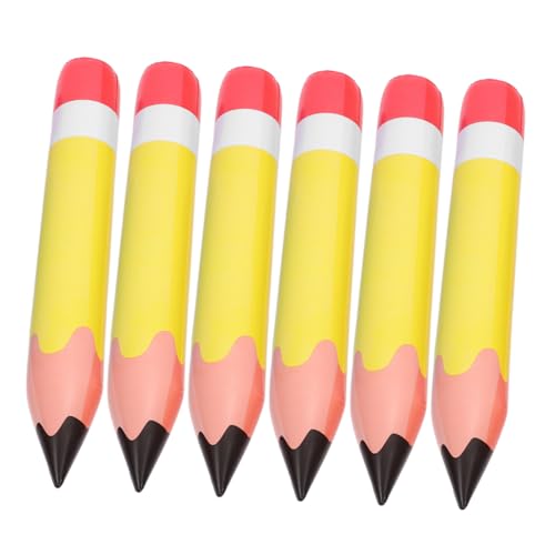LIFKOME 6 Stück PVC Aufblasbare Bleistifte Dekoration für Schulanfang Geburtstagspartys Klassenzimmer Dekoration Langlebig und Attraktiv Gelb von LIFKOME