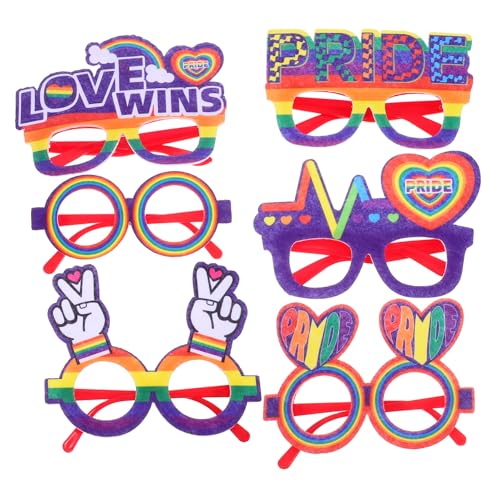 LIFKOME 6-teiliges Pride-partyzubehör Leuchtende Partybrillen Für Karneval Und Festivals Foto-requisiten Und Kostümzubehör Für Lgbt-feiern von LIFKOME