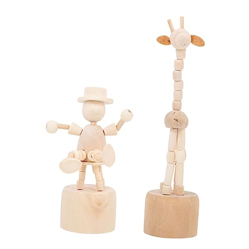 LIFKOME 6 Stück Teiliges DIY Holzspielzeug für Kreative Unbemalte Figuren Giraffe Holzpuppen für Bastelprojekte und Home Decor von LIFKOME
