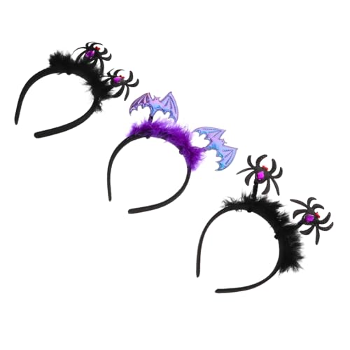 LIFKOME 6 Stück Teiliges Halloween Elastischen Spinnen Fledermaus stirnbändern Verstellbar und Leicht Kreative Partyhaarreifen für Frauen für Kostüm Cosplay feiern von LIFKOME