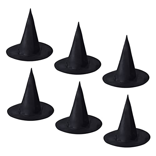 LIFKOME 6 Stück Teiliges Halloween Hexenhut Schwarz Kostümzubehör für Party und Cosplay Langlebig aus Oxford für Halloween und Maskerade Veranstaltungen von LIFKOME