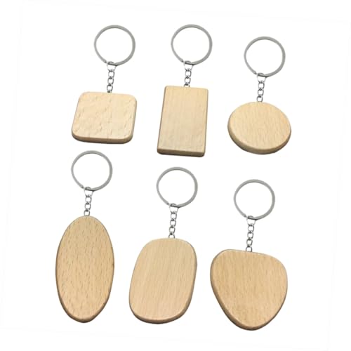 LIFKOME 6 Stück Teiliges Holz Schlüsselanhänger aus Buchenholz Kreative DIY Schlüsselringe mit Verschiedenen Formen Handgefertigt Modisches für Mädchen und Frauen Langlebige Anhänger für LIFKOME 6 Stück Teiliges Holz Schlüsselanhänger aus Buchenholz Kreative DIY Schlüsselringe mit Verschiedenen Formen Handgefertigt Modisches für Mädchen und Frauen Langlebige Anhänger für von LIFKOME