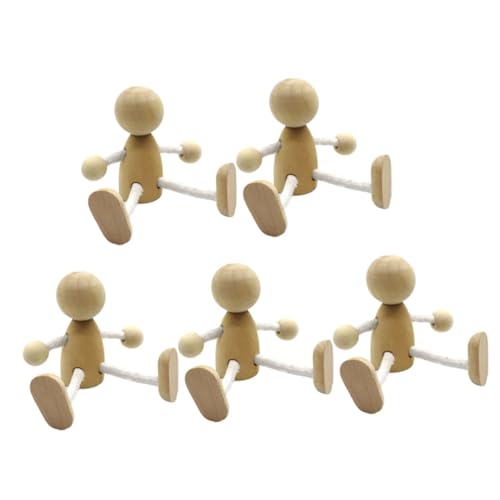 LIFKOME 6 Stück Teiliges Kleine Holzfiguren zum Bemalen Stabile DIY Holzpuppen Kindgerechte Bastelsets Natürliche Holztextur Vielseitige Dekoration für Spielzimmer und Mikro Szenen von LIFKOME
