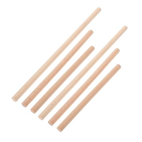 LIFKOME 6 Stück Teiliges Tapestry Holzstäbe Runde DIY Bastelstäbe Hochwertigem Buchenholz für Wandkunst Strick und Häkelprojekte Tragbar und Langlebig von LIFKOME