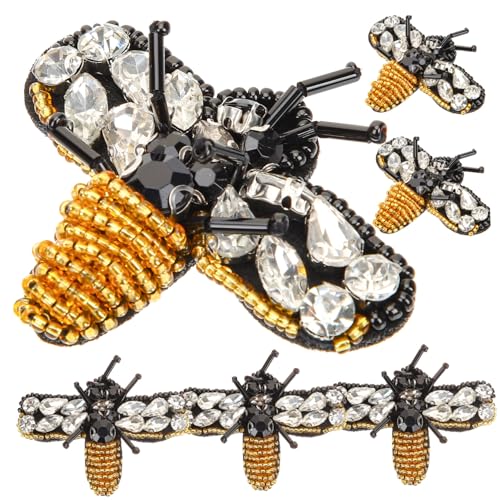 LIFKOME 6 Stück Tiermotiv Strass Applikationen zum Aufnähen DIY Textilaufkleber für Kleidung Jacken Hüte Rucksäcke Modische Patches zur Individuellen Veredelung von LIFKOME