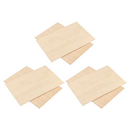 LIFKOME 6 Stück Unlackierte Rechteckige Holzplatten Dicke Diy Holzscheiben für Basteln und Dekoration für Hochzeitsornamente und Kreative Projekte von LIFKOME