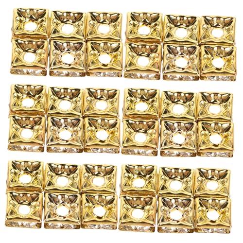 LIFKOME 60 Stück Glänzende Würfel Spacer Beads in Gold für DIY Schmuckherstellung Funkelnde Perlen für Armbänder Halsketten Ohrringe und Bastelzubehör von LIFKOME