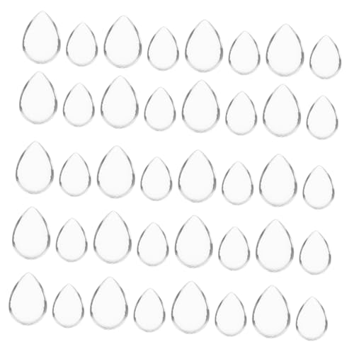 LIFKOME 60 Stück Teiliges Tropfenförmige Glas Cabochons Transparent für Schmuckherstellung DIY Basteln Schmuckperlen Ringe Schlüsselanhänger Zubehör von LIFKOME