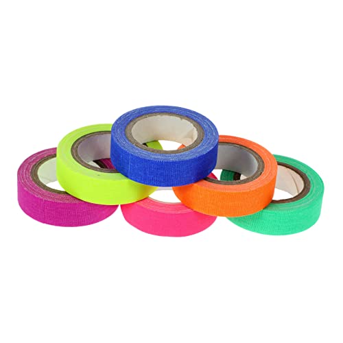 LIFKOME 6Rollen Fluoreszierendes Klebeband Neon Blacklight Tape Hochwertiges DIY Dekorationsband Für Partys Bühnenaufführungen Wände Und Möbel Leuchtet UV Licht von LIFKOME