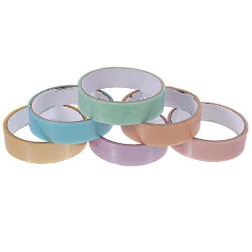 LIFKOME 6Rollen Lustige Klebrige Bällchenbänder Dekompressionsspielzeug für Leichtes und Handliches Klebeband mit Kreativen Designs zum Stressabbau Zuhause und Unterwegs von LIFKOME