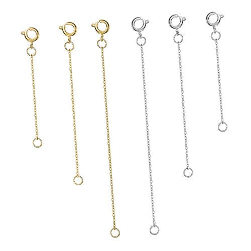 LIFKOME 6Stücke Teiliges Verlängerungsketten für und Armbänder Robuste Abnehmbare Schmuckverlängerung mit Verschluss und Platin für DIY von LIFKOME