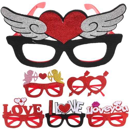 LIFKOME 6-teilige Herz-partybrillen Valentinstagsbrillen Lustige Foto-requisiten Für Frauen Und Festivalpartys von LIFKOME
