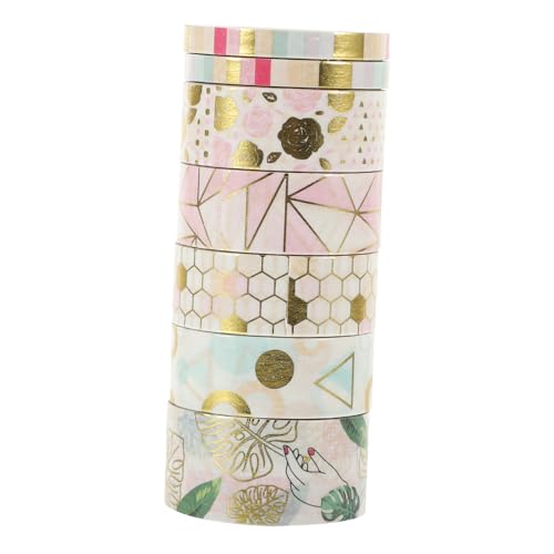 LIFKOME 7 Rollen Geometrisches Washi Tape Dünnes Dekoratives Klebeband für Scrapbooking DIY Basteln Tagebuch Planner von LIFKOME