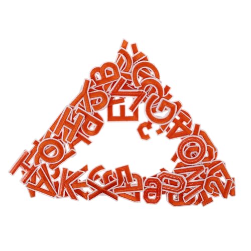 LIFKOME 72 Stück Teiliges Orange Aufbügel Patches Buchstaben und Zahlen Bestickte Applikationen für Kleidung Jeans Hüte Taschen Vielseitige Designmöglichkeiten und Starke Haftung von LIFKOME