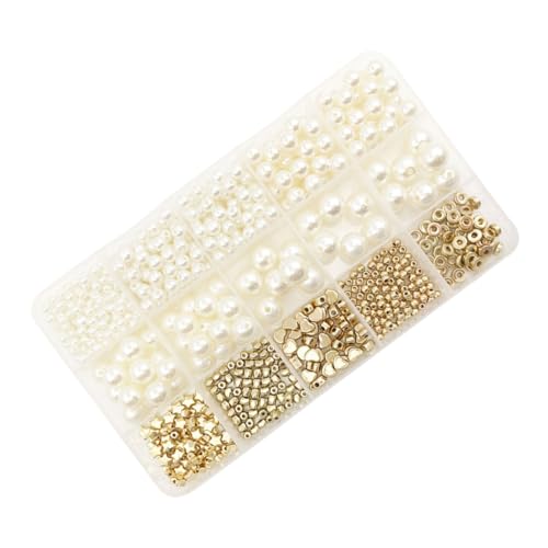LIFKOME 720 Stück Flache Runde Lose Perlen DIY Schmuck Bastelperlen Set für Armbänder und Mehr Metall Spacer Beads für Kreative Projekte von LIFKOME