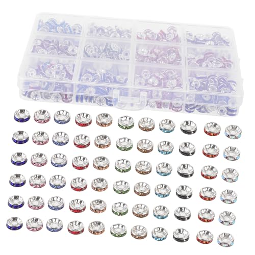 LIFKOME 720 Stück Strass Spacer Perlen Lose Schmuckperlen mit Glatter Oberfläche Vielseitig für DIY Armband Halskette Basteln Einfach Auffädelbar für Schmuckherstellung und Accessoires von LIFKOME