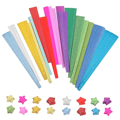 LIFKOME 720Blätter Glitzer Origami Papier Farben Faltpapier für DIY Kunsthandwerk Basteln und Erwachsene für Karten Scrapbooking und Wohnungsdekoration von LIFKOME