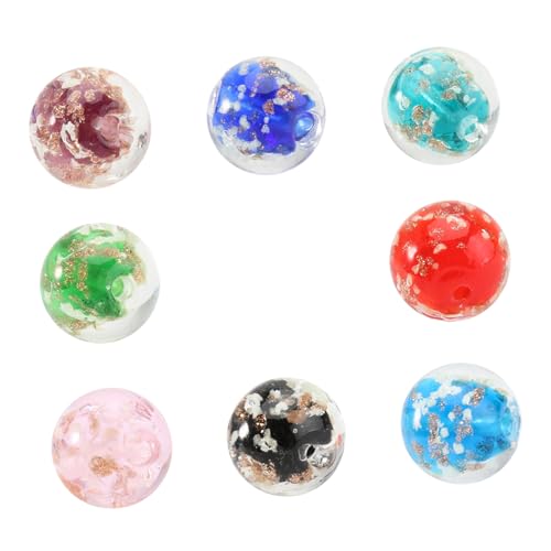 LIFKOME 8 Stück Teiliges Glasperlen Schmuckzubehör Leuchtend Bunte Spacer Perlen DIY Armband Halskette Ohrring Bastelmaterial Handgefertigt Langlebig Leicht von LIFKOME