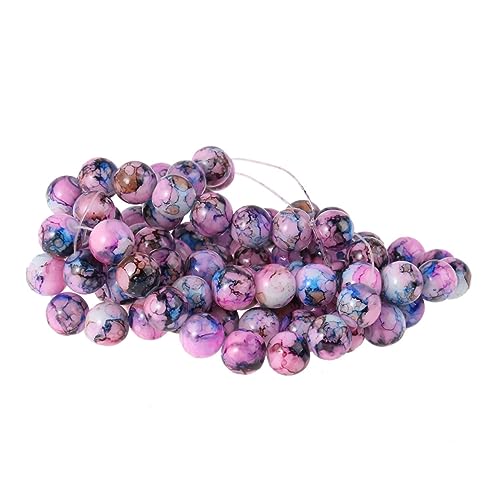 LIFKOME 80Stücke Glasperlen Zweifarbige Crack Beads Für DIY Schmuck Armbänder Und Halsketten Bastelzubehör Farbige Perlen Für Projekte von LIFKOME