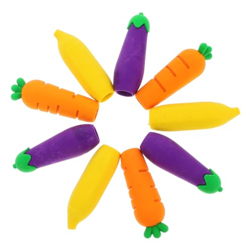 LIFKOME 9 Stück Netter Bleistifthut Radiergummis für Bleistiftaufsätze Kappen für Bleistiftspitzen dekorative Radiergummikappen Radiergummi-Schreibwaren weiches Gummi von LIFKOME