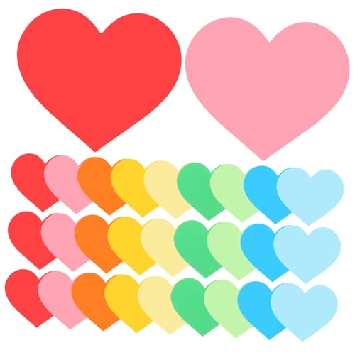 LIFKOME 90 Stück Herz Papierausschnitte Bunte Diy Dekorationen für Kreative Bastelprojekte für Klassenzimmer Partys und Vorgefertigte Herzen für Lebhaftes von LIFKOME