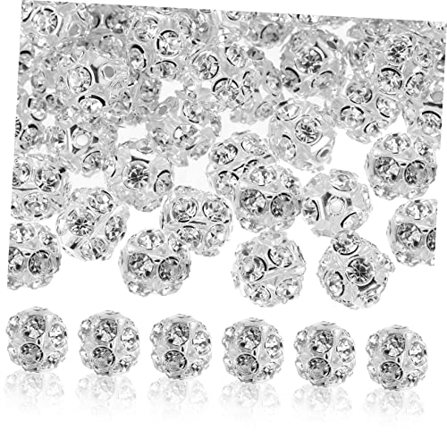 LIFKOME 90 Stück Strass Inlay Perlen für DIY Schmuckherstellung Silberfarbene Spacer Perlen Strapazierfähigem Bastelbedarf für Armbänder und von LIFKOME