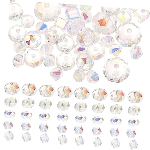 LIFKOME 90 Stück Teiliges Ab Color Glasperlen Facettierte Perlen Verschiedene DIY Schmuckherstellung Armbänder Halsketten Basteln Transparent Langlebig von LIFKOME