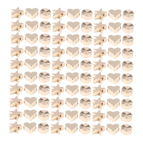 LIFKOME 90 Stück Teiliges DIY Schmuckperlen Spacer Beads Herz Sternform Glatte Oberfläche Für Armbänder Halsketten Ohrringe Schmuckherstellung von LIFKOME