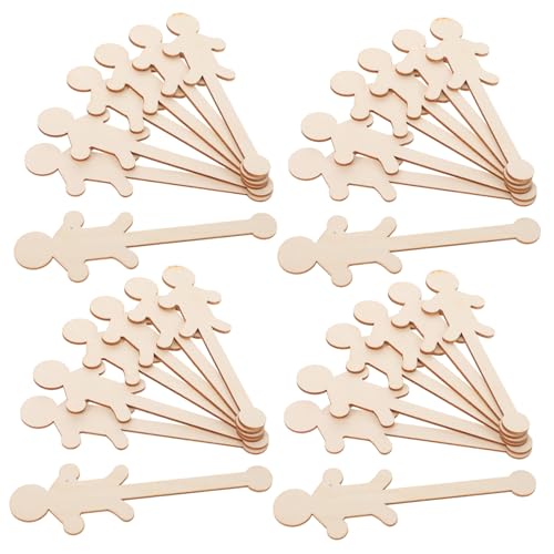 LIFKOME 90 Stück Teiliges Unfertige Jungen Mädchen Formen zum Bemalen DIY Holzscheiben für Kreative Festtagsdeko Bastelprojekte Familienaktivitäten von LIFKOME